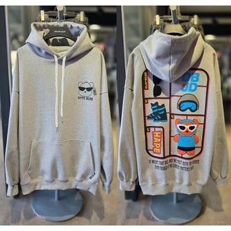 더블제이디 [시흥점] 부클 선글라스 하입베어 오버핏 후드티 (남여공용) /JGET30904GY