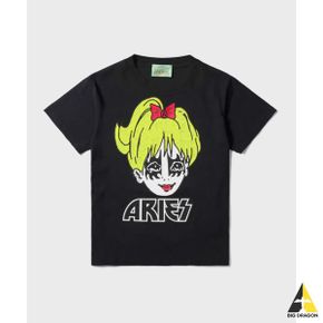 ARIES (U) 키스 SS 티셔츠 베이비 블랙 KISS TEE - BABY BLACK