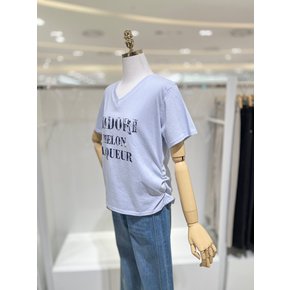 브이넥 레터링 티셔츠 826023