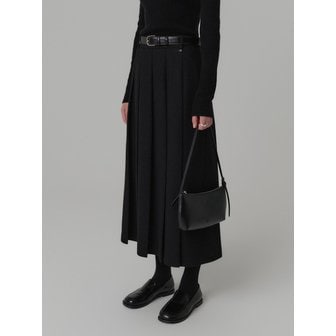 룩캐스트 [3차 리오더]나틸다 울 플리츠 롱 스커트_블랙 / NATILDA WOOL PLEATS LONG SKIRT_BLACK