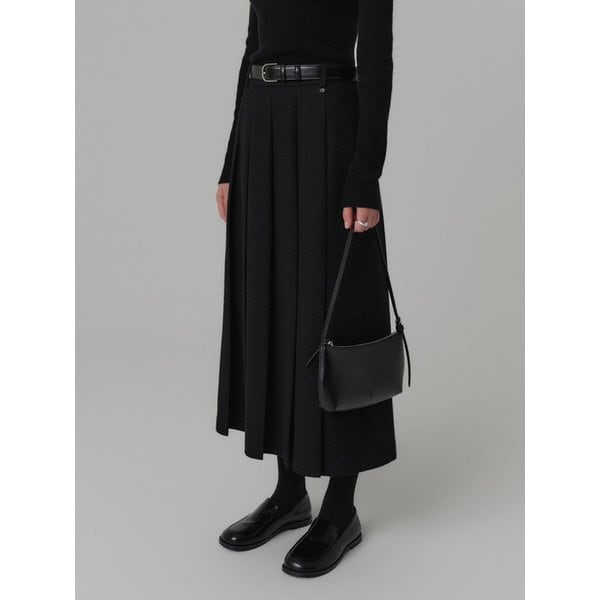 나틸다 울 플리츠 롱 스커트_블랙 / NATILDA WOOL PLEATS LONG SKIRT_BLACK