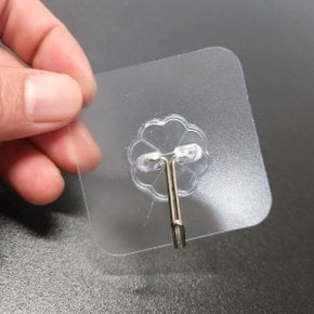 다용도 투명 후크 부착식 싱크대 욕실 걸이 고리