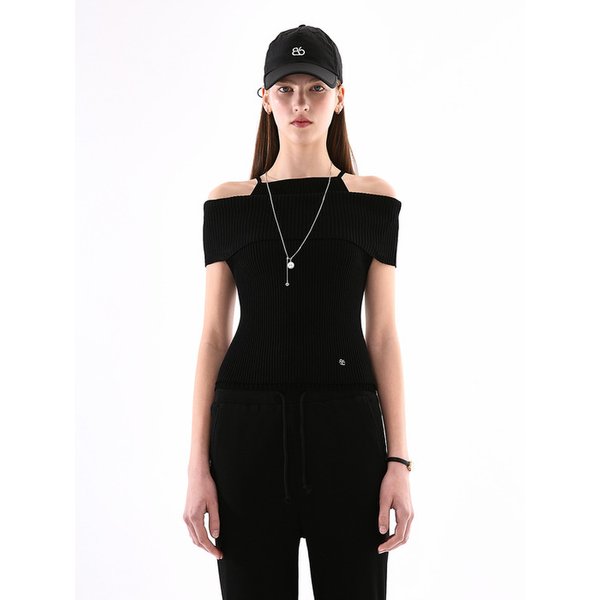 오프숄더 니트 (Black)