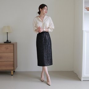 [최초가 89,000원][르포엠]카로니 스팽글 스커트