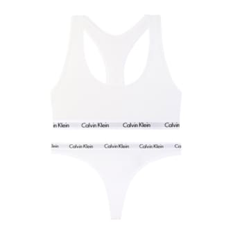 Calvin Klein CK 여성 코튼 스포츠브라 브라렛+티팬티 세트 QP1114+QD3587 WHITE