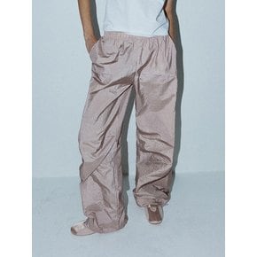 ZOE GLOSSY PARACHUTE PANTS - PINK