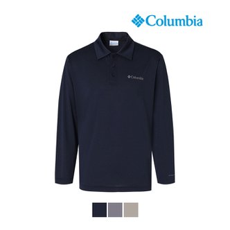 컬럼비아 남성 데일리 카라 티셔츠_멜란지네이비 (C44-YMD610)