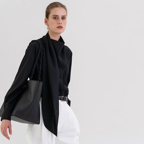 FW21 Draped Scarf Blouse Black