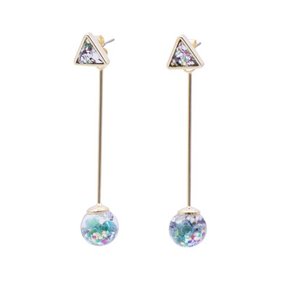 롱스틱 스노우볼 드롭 귀걸이 (Longstick Snowball Drop Earrings)