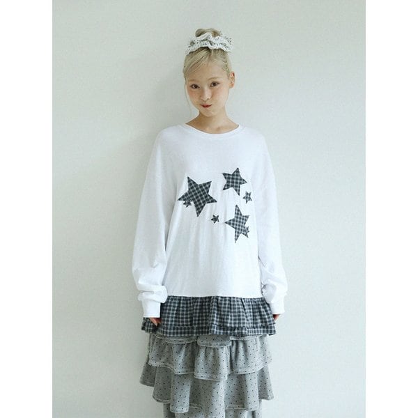 STAR FRILL LONGSLEEVED T-SHIRT(WHITE)