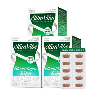 빙그레 슬림바이브 혈당 다이어트 체지방감소 녹차카테킨 60정 3개