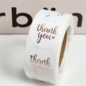 감사스티커 선물포장 대용량 땡큐 500매 화이트 원형스티커