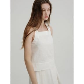 SQUARE NECK SLEEVELESS TOP (IVORY)