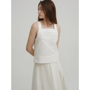 SQUARE NECK SLEEVELESS TOP (IVORY)