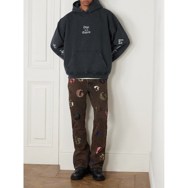 로고 프린트 코튼 저지 후드 티셔츠 46376663162936123