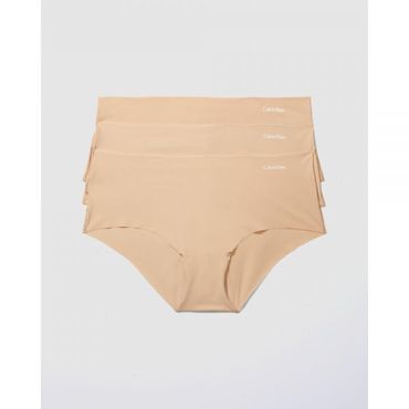 이스퀘어 5013849 Calvin Klein 3-Pack Invisibles Micro Hipster Briefs - Light Caramel