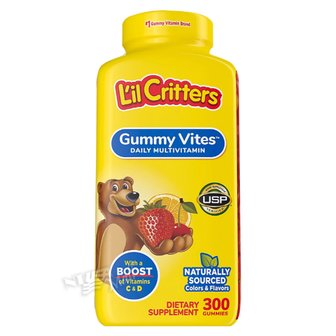  릴크리터스 꾸미 구미 바이트 비타민 300젤리 LIL CRITTERS GUMMY VITES MULTIVITAMIN DIETARY S