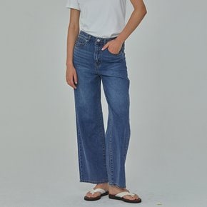 SOFT DENIM STRAIGHT WIDE PANTS BLUE