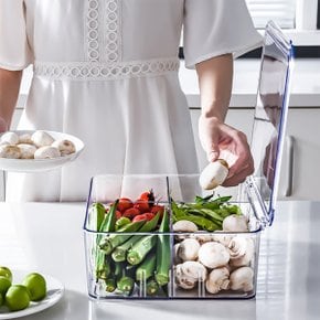 [고급형] 투명 칸막이 과일 야채보관 냉장고정리함