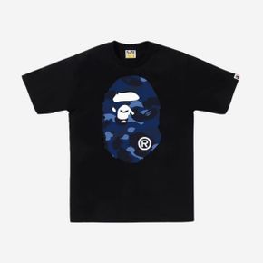 베이프 컬러 카모 빅 에이프 헤드 티셔츠 블랙 네이비 BAPE Color Camo Big Ape Head T-Shirt Bl