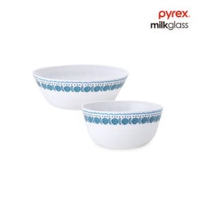 밀크글라스 아자르 공기 1P  대접 1P