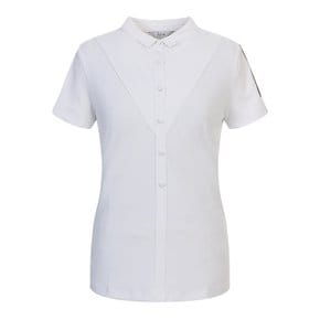 [링스] 여성 우븐 브이라인 절개 티셔츠 L21A2TO078_WH