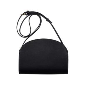 A.P.C. Demi-lune Saffiano leather bag F61048 / noir