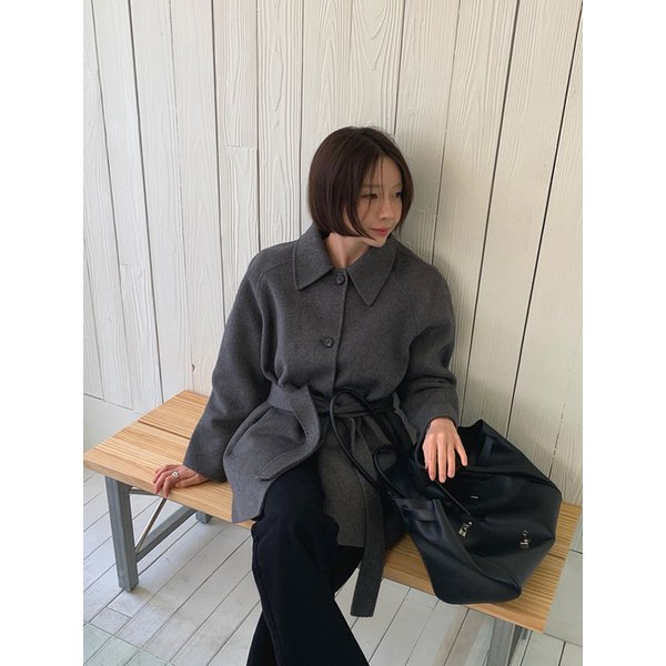 캐시미어 울 핸드메이드 하프 코트 그레이 MDCT013GRAY