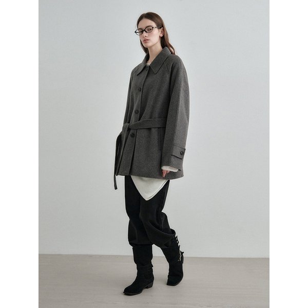 캐시미어 울 핸드메이드 하프 코트 그레이 MDCT013GRAY