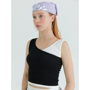 UNBAL SLEEVELESS WRINKLE TOP(BLACK)