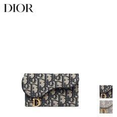 디올 Dior Saddle Cosmos 오블리크 자카드 카드 홀더 지갑 월렛