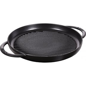 staub 30 cm] IH Grill & Frying Pan 40511-521 스토우브 [퓨어 그릴 라운드 블랙 그릴 팬 양손