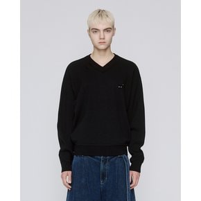 [파주점] 옴므 트윈팬서 커브드 립 브이넥 니트 SG2KT820BK