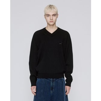 송지오 [파주점] 옴므 트윈팬서 커브드 립 브이넥 니트 SG2KT820BK