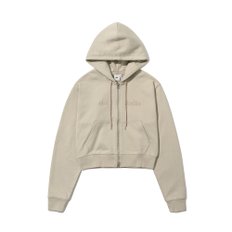 STITCH CROP HOOD ZIPUP_SAND