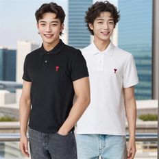 아미 [내일도착]아미 하트로고 반팔 카라티 블랙 화이트 BFHPL001 760 100444782