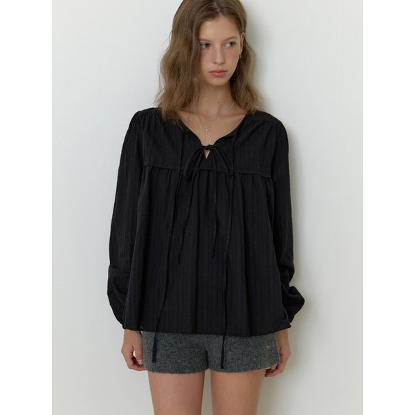 Florence ribbon blouse (black)