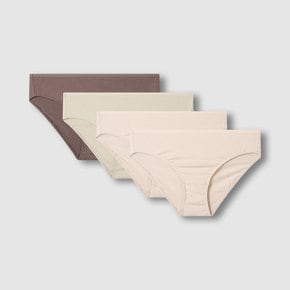 여 코튼 베이직 힙허거 팬티 4매 (BEIGE/ MINT/ BLACK )
