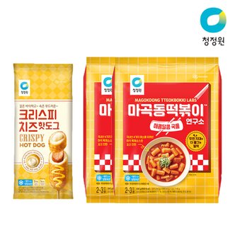 청정원 마곡동 떡볶이 연구소 매콤달콤국물 432g x 2개 + 핫도그(5개입)