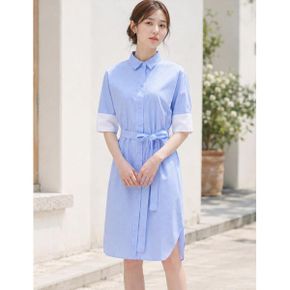 스트라이프 코튼 롱 원피스 벨트SET  GAMOP07G _P336030334