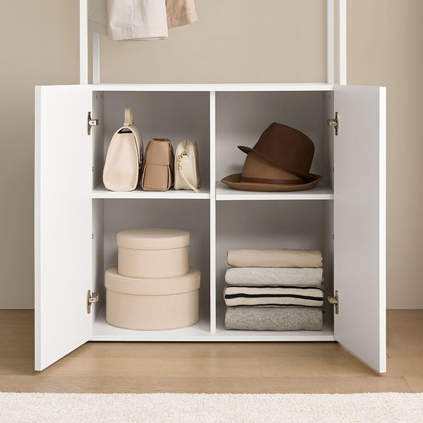 뉴로브 에센셜 드레스룸하부수납행거형 80cm 단독형