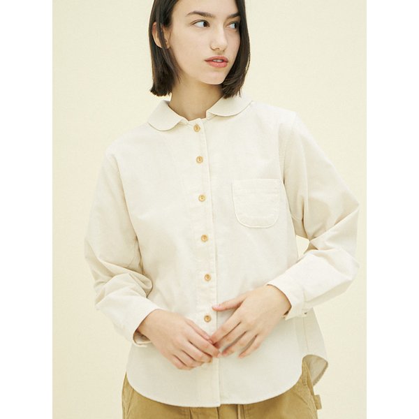[5차 리오더]라운드 셔츠 (코듀로이) 크림 244301SCR
