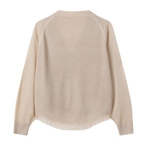 V넥 래글런 쉬폰 레이어드형 가디건 (S64GD09)