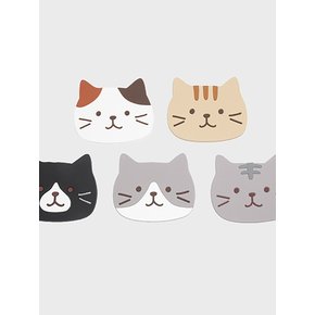 야옹이 실리콘 코스터 컵받침 5종