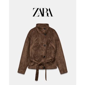 (국내배송)정품/ZARA 페이크 스웨이드 여성 재킷 벨트 포인트 가을 아우터 스웨이드자켓