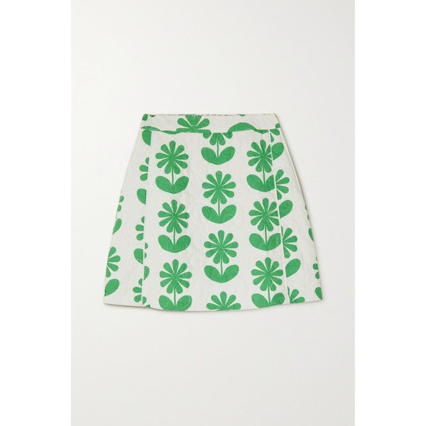 신디소 쿠말로 자자 퀼티드 플로럴 코튼 미니 스커트 1647597284420209