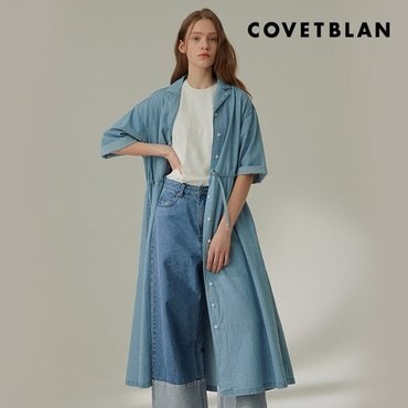 코벳블랑 COVETBLAN  오픈 카라 데님 원피스V214MOP207W