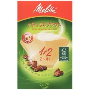 메리타 Melitta 커피 필터 페이퍼 2~4잔용 1×2용 40장들이 아로마직 시리즈 브라운