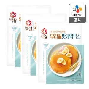 CJ제일제당 [본사배송]백설 우리밀핫케익 믹스 500g x 3개