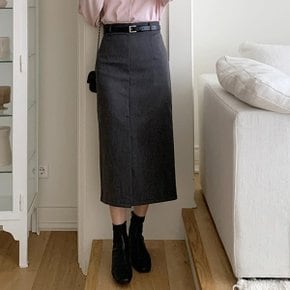 여자 오피스룩 SS 트임 슬릿 스트랩 일자 롱스커트